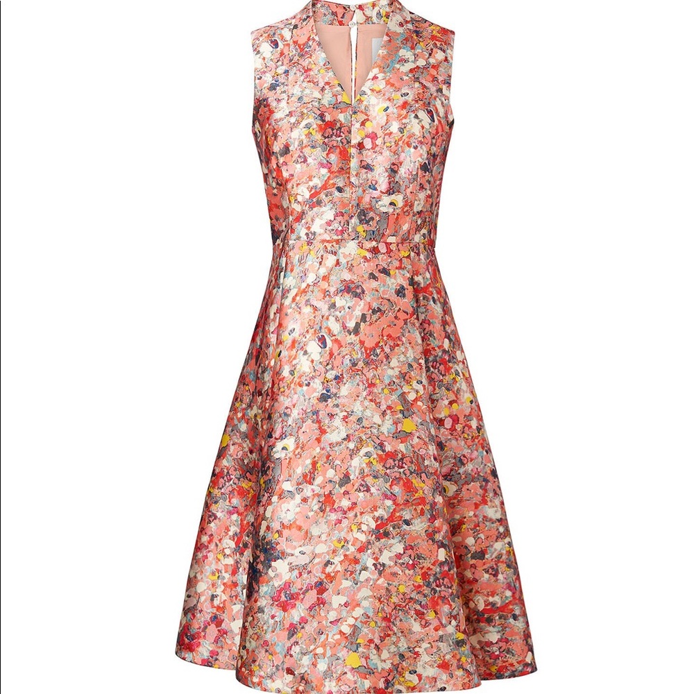 LK Bennett Coral Multicolor Floral Midi Dress